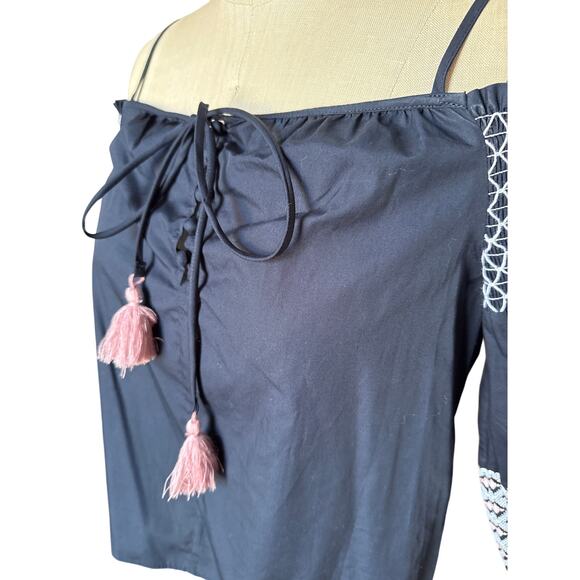 NWT Rebecca Minkoff Tiffany Off-the-shoulder Embroidered Top Size XS - Picture 2 of 7